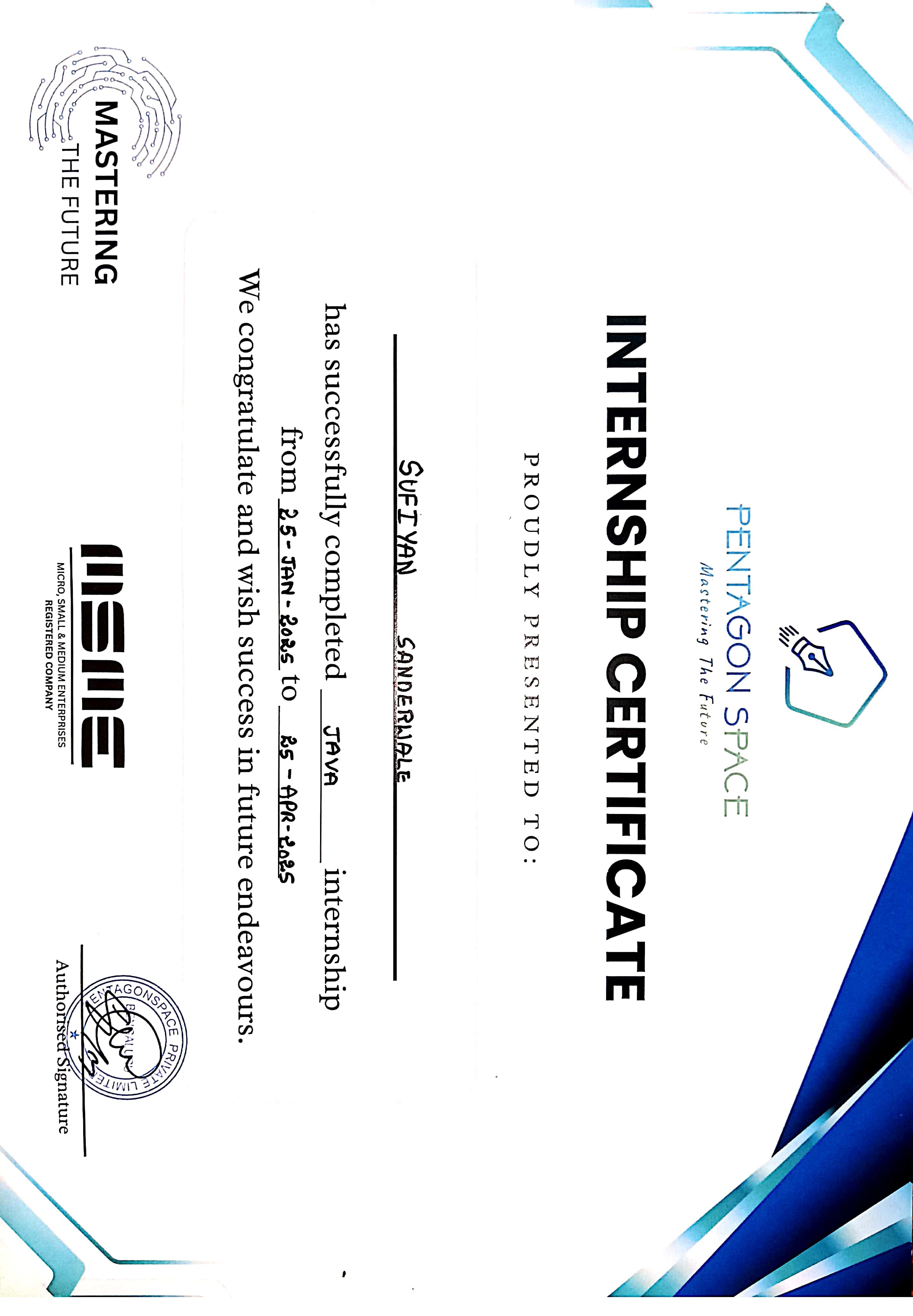 Java Full Stack Internship